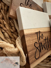 Load image into Gallery viewer, Marble Wood Acacia Coasters