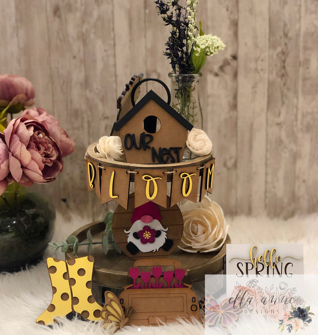 Spring Tier Tray Decor